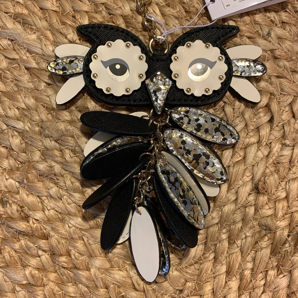 Kate Spade Leather Owl Keychain Purse Charm